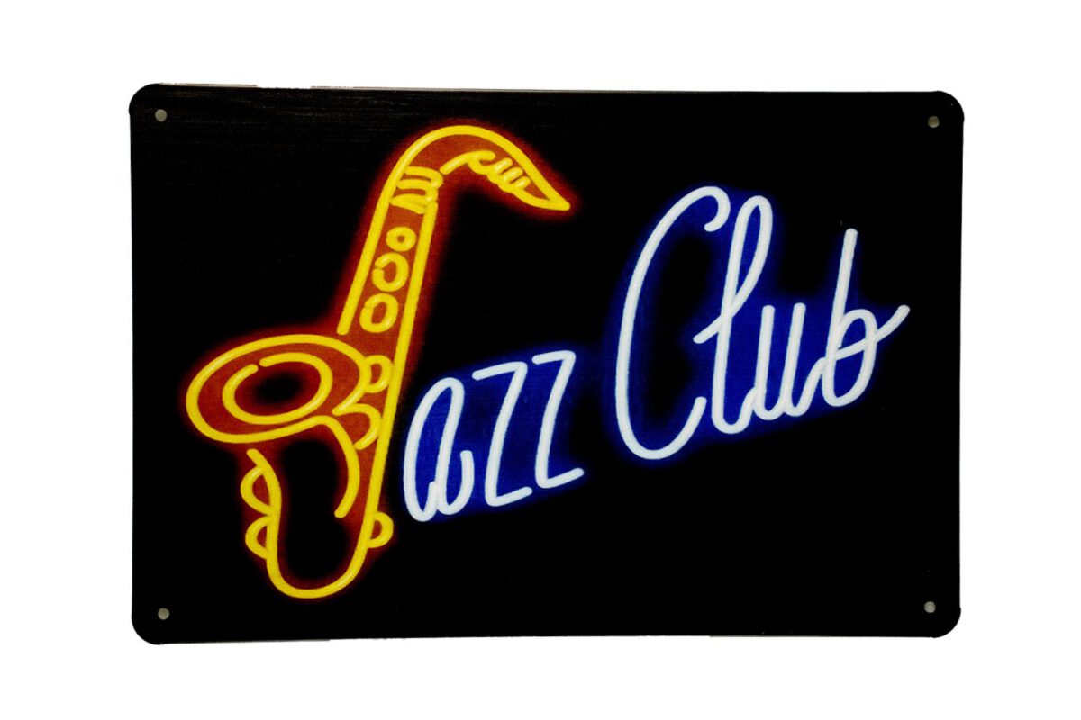Metalen bord Jazz club