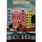 Metalen bord Amsterdam
