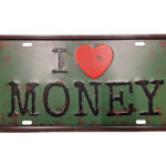 Metalen bord Money