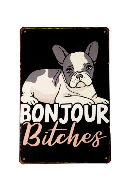 Metalen bord Bonjour Bitches