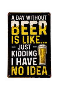 Metalen bord A day without beer