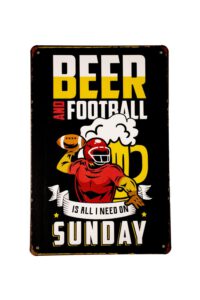 Metalen bord Beer and Football