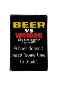 Metalen bord Beer vs women