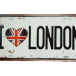 Metalen bord I love Londen