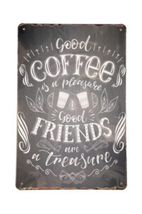 Metalen bord Good coffee good friends