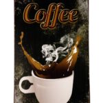 Metalen bord Coffee met kopje