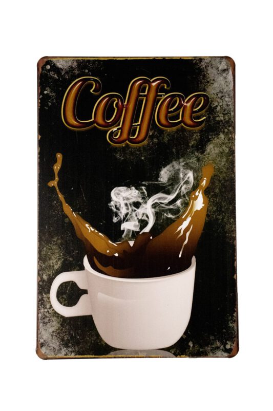 Metalen bord Coffee met kopje