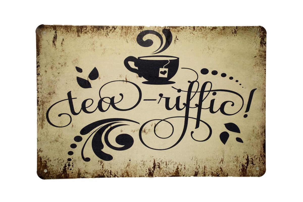 Metalen bord Tea riffic