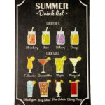 Metalen bord Summer drink list