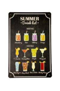 Metalen bord Summer drink list