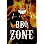 Metalen bord BBQ zone