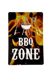 Metalen bord BBQ zone