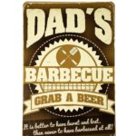 Metalen bord Dad`s BBQ grap a beer — foto 1