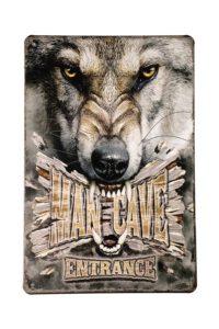 Metalen bord Mancave wolf