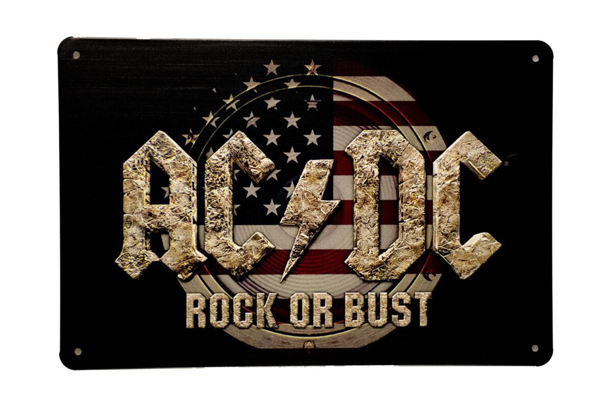 Metalen bord ACDC Rock