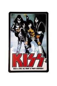 Metalen bord Kiss rock and roll