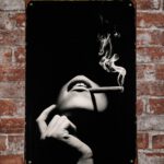 Metalen bord smoke vrouw — foto 2