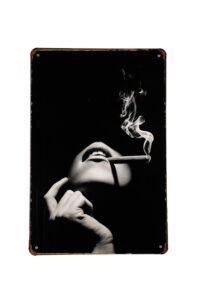 Metalen bord smoke vrouw