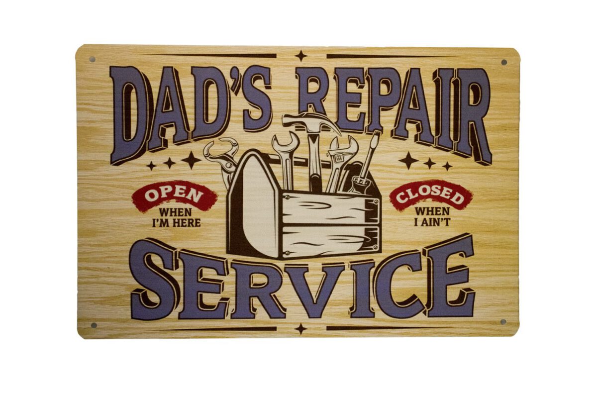 Metalen bord Dads Repair service