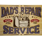 Metalen bord Dads Repair service