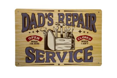 Metalen bord Dads Repair service