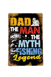 Metalen bord Dad the fishing legend