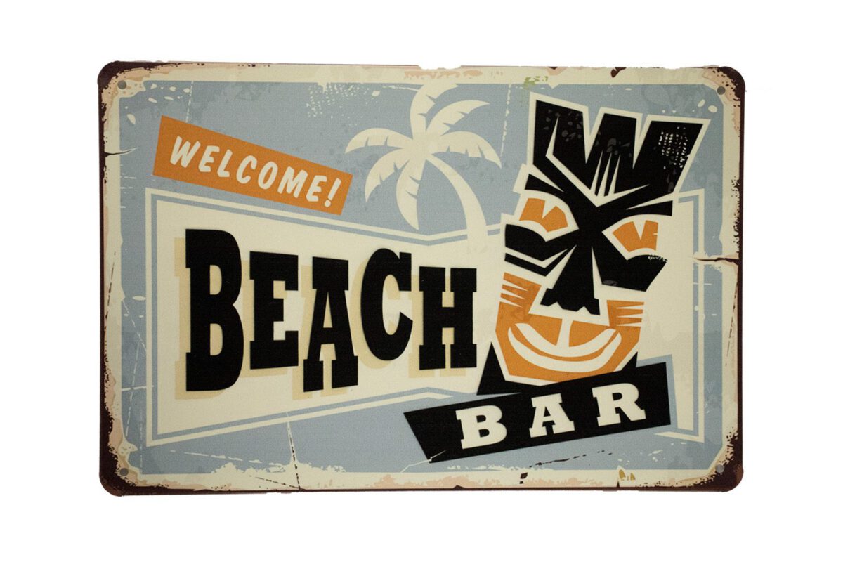 Metalen bord Welcome beach bar