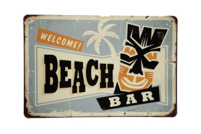 Metalen bord Welcome beach bar