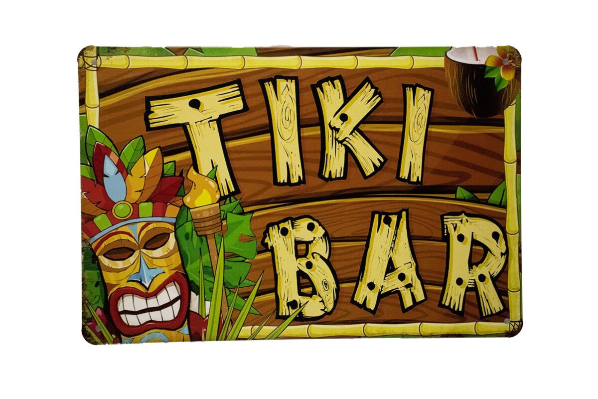 Metalen bord Tiki bar