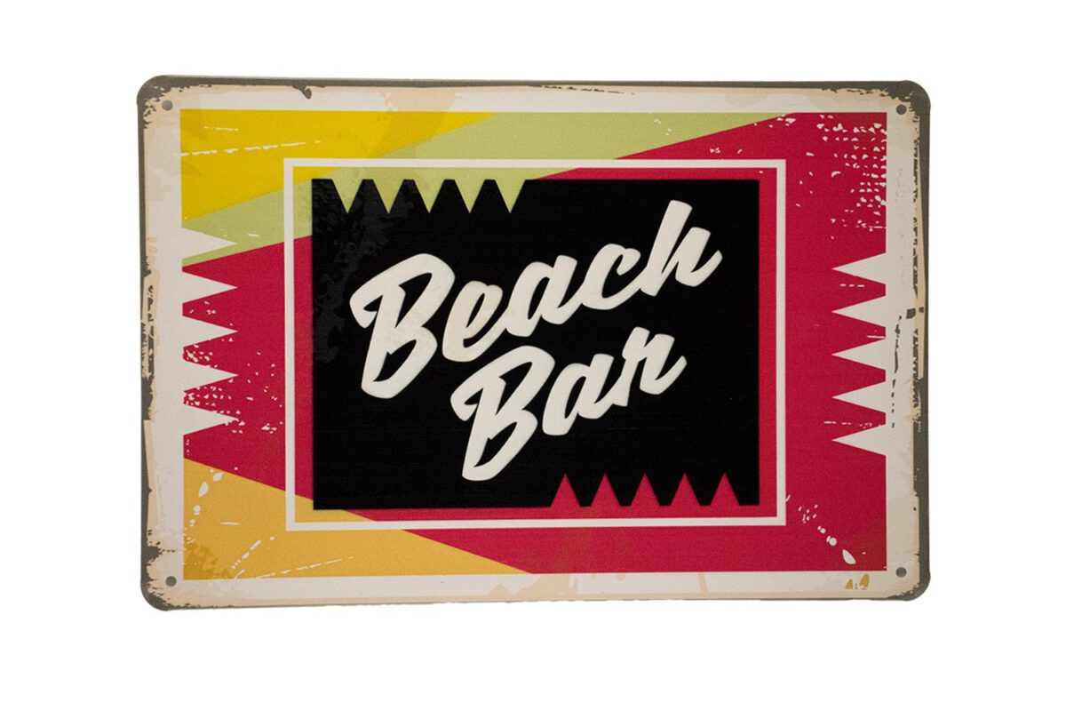 Metalen bord Beach Bar