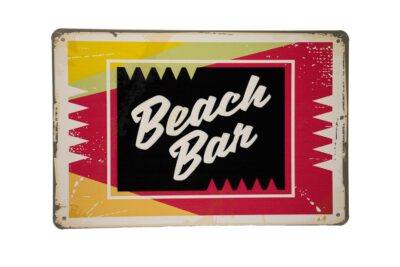 Metalen bord Beach Bar