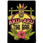 Metalen bord Aku aku tiki bar — foto 1