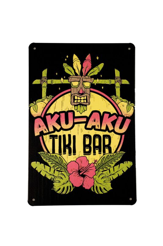 Metalen bord Aku aku tiki bar