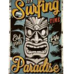Metalen bord Surfing Paradise