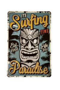 Metalen bord Surfing Paradise