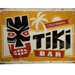 Metalen bord Tiki bar cold drinks