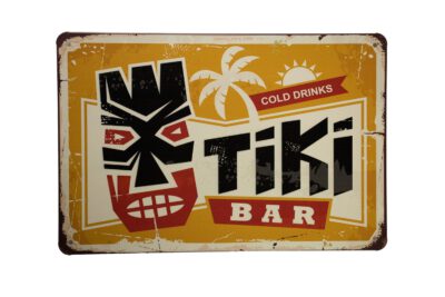 Metalen bord Tiki bar cold drinks