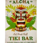 Metalen bord Tiki bar eat drink chill — foto 1