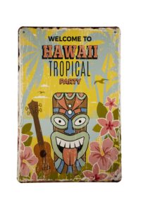 Metalen bord Tropical party
