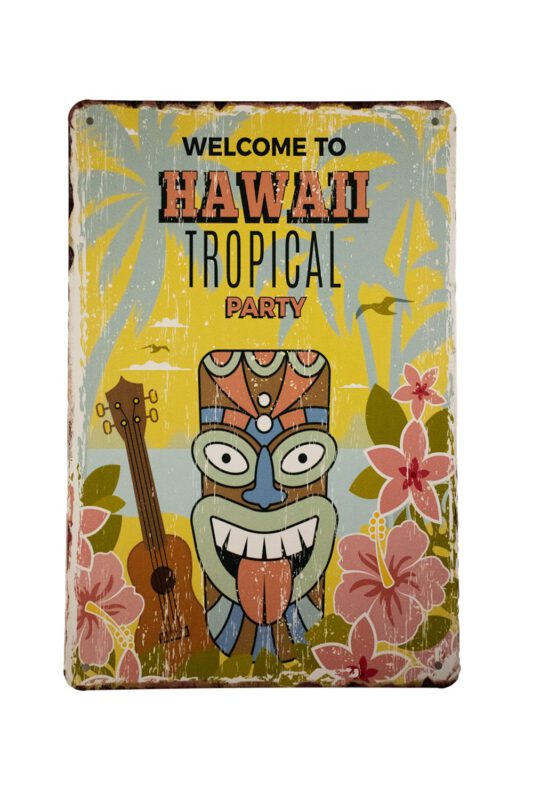 Metalen bord Tropical party