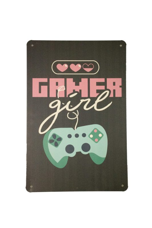 Metalen bord Gamer girl