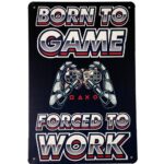 Metalen bord Born to game