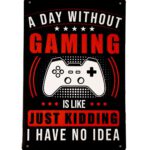 Metalen bord A day without gaming