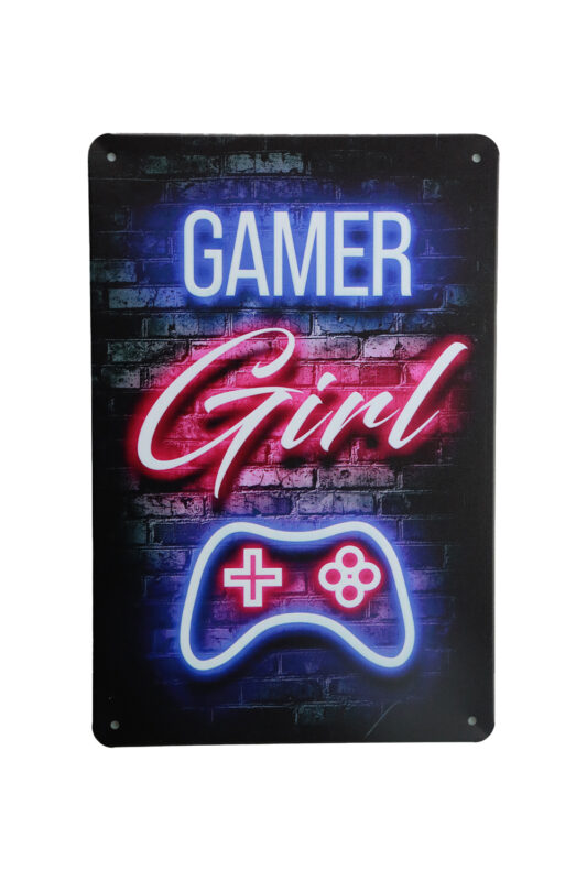 Metalen bord Gamer girl led