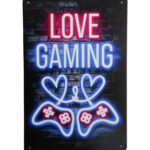 Metalen bord Love gaming