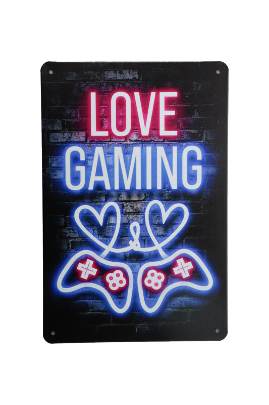 Metalen bord Love gaming