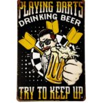 Metalen bord Playing darts — foto 1
