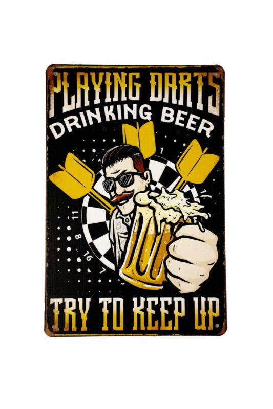 Metalen bord Playing darts