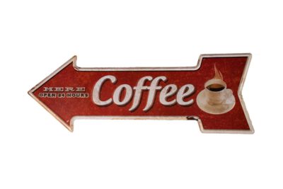 Metalen bord Coffee - L