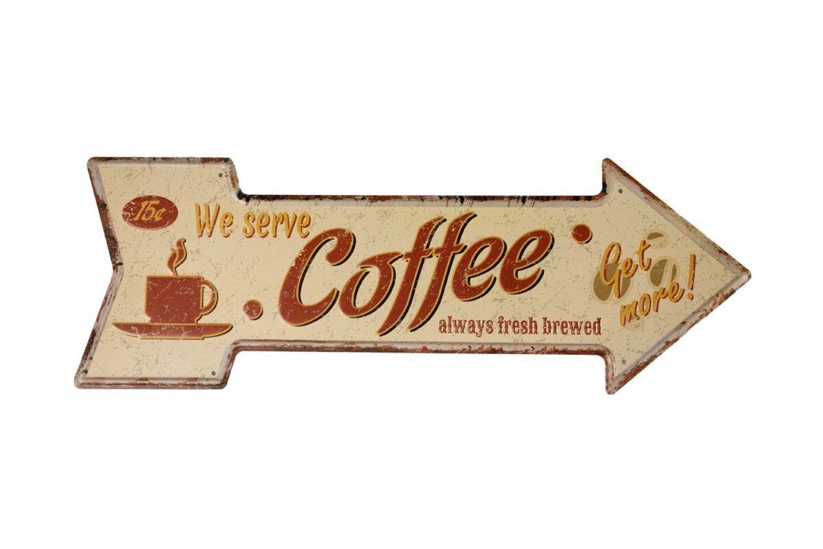 Metalen bord Coffee - R